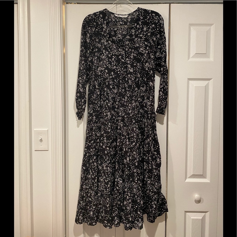 Zara Maxi Long Sleeve Dress